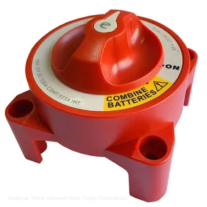 ISURE MARINE Boat Yacht Switch Panel Boat Fitting Windlass Deck Foot SwitchISURE MARINE Boat Single Circuit Selector Isolator Disconnect Rotary Battery Red Switch Single Circuit ON/OFF thumbnail-5