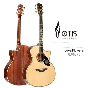 Otis 41inch Good Quality Solid Folk Guitar Premium Acoustic Guitar Wooden Guitar Guangdong Factory Love Flowers thumbnail-1