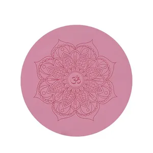 Premium PU and Natural Rubber Round Yoga Mat With Cushion Support thumbnail-4