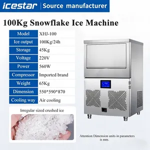 100kg Snow Ice Machine for Medical Cooling, Retail Stall, Aquatic & Beverage Shop thumbnail-2