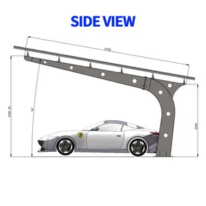 Single Row Solar Carport Structure for Residential Parking Spaces thumbnail-2
