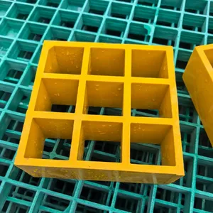 Molded FRP Gratings for Trench Covers Reinforced Plastic Mesh Panels Fiberglass thumbnail-1