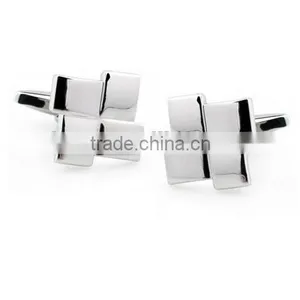 Stainless Steel Mens Silver Square Cufflinks Wedding Party Gift, Fashion Cufflinks For Men thumbnail-1