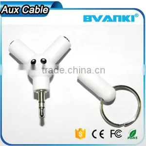 Wholesale Smartphone Accessories 2016 One Male to 2 Female 3.5mm Stereo Male to Female Audio Aux Cable Free Samples Supplier's Choice thumbnail-1