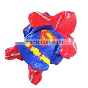 Dog Superman Raincoat With Waterproof Windcoat Material and Mesh Fabric Lining Fit for Spring Summer and Early Autumn thumbnail-4