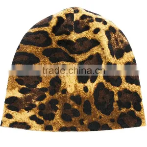 Multicolored Cashmere Leopard Print Beanie thumbnail-4