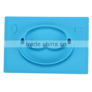 BPA Free 2016 Good Quality One-piece Silicone Rubber Placemat Plate thumbnail-3