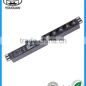 19''German Type Industrial 6 Ways Smart Power Strip Socket PDU thumbnail-1