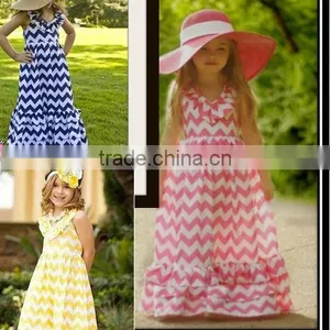 Direct Factory Price High Quality Bohemian Style Girls Long Dress,v-neck Beach Kids Summer Boho Dress,child Striped Tutu Dress thumbnail-1