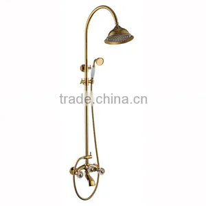 Fancy Bathroom Shower Column Set Rainfall Shower Head thumbnail-5