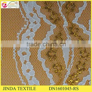 2016 Fashion Design 100%Nylon Golden Organza Lace Fabric For African Women Dress thumbnail-2