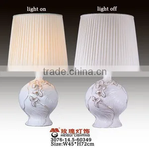 Pottery and Fabric White Table Lamp thumbnail-1