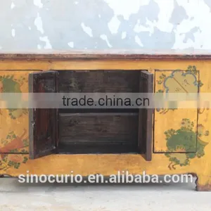 Asian Antique Vintage Hand Painted Mongolia Cabinet thumbnail-5