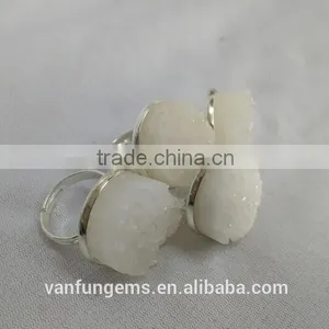 Beautiful Natural Round Copper Alloy Plated Druzy Ring Druzy thumbnail-2