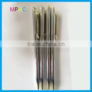 Popular Promotional Slim Thin Cross Hotel Used Metal Ball Pen With Epoxy Logo thumbnail-1