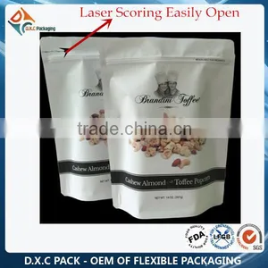 Easily Open Laser Scoring Stand Up Pouch With Resealable Ziplock thumbnail-1