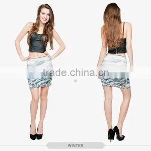 Women Ladies Hot Summer Sexy Girls Tight Slim Mini Skirt High Quality 3d Digital Full Print Custom Hot Sale Tube Stretchy Skirt thumbnail-1