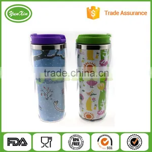 Promotional Double Wall Stainless Steel Tumbler Mug With Newest Advertising Paper Insert thumbnail-1