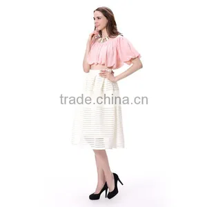 Puff Sleeve Fancy Skirt Top Designs 2016 Latest Top Designs for Women thumbnail-3