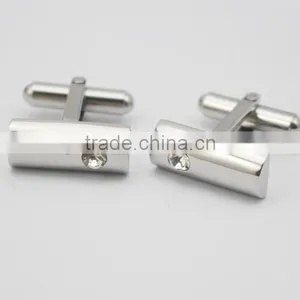 CZ Crystal Stone Stainless Steel Cufflinks For Men's Shirts thumbnail-2