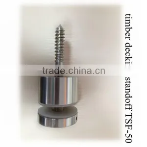 AISI 316 Threaded Standoff/ Rubber Standoff Pins for Indoor Stair Glass Railing Designs thumbnail-1