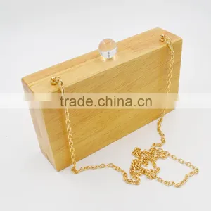 Custom National Style Wooden Purse Eveing Bag Wood Clutch thumbnail-5