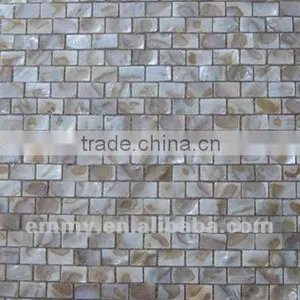 Natural River Mother of Pearl Tile With Pattern on Mesh thumbnail-1
