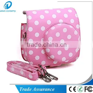 PU Leather Pink Dot Fuji Instax Mini Case Bag for Fujifilm Instax Mini8 Case With Shoulder Strap thumbnail-6