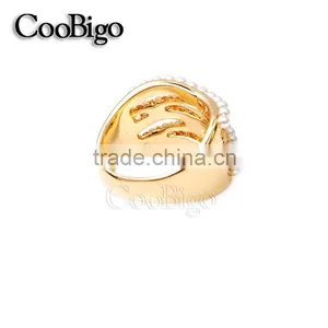 Fashion Jewelry Zinc Alloy Imitation Pearl Ring Ladies Wedding Engagement Party Show Gift Dresses Apparel Promotion Accessories thumbnail-4