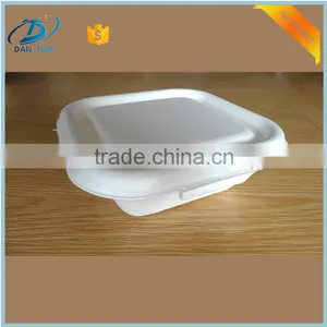 Fluting Lidded Disposable Quadrate Paper Pulp Lunch Box thumbnail-1