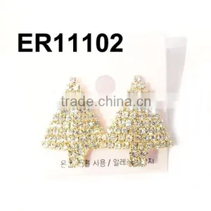 Wholesale Cute Glitter Crystal Airplane Stud Earrings Girls Ladies Woman thumbnail-5