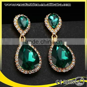 Peacock Color Good Quality Colorful Artificial Crystal Women Earrings thumbnail-1