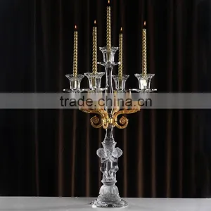 Wedding / Home Decorative 5 Golden Arms Crsytal Candelabra thumbnail-1