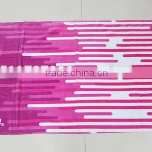 100% Cotton Rosy Pink Color Airplane Sleeping Towel Velour Printed Pool Towel Cover thumbnail-2