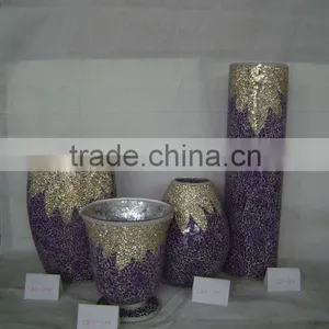 Purple Mosaic Glass Vase thumbnail-1