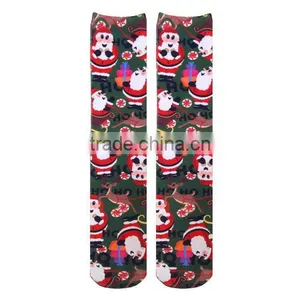 Santa Snowman Printing Christmas Sock thumbnail-3