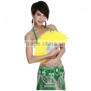 Belly Dance Accessories, Black Belly Dance Turkey Feather Fan for Belly Dancer DJ1029 thumbnail-5