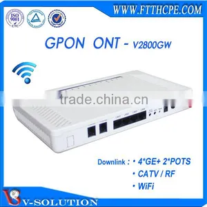 Up to 2.5Gbps High Speed FTTH GPON Terminal 4 GE 2POTs CATV Ports Triple Play ONU Equipment With WIFI thumbnail-1