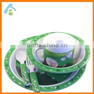 5 Pieces Melamine Feeding Set Toddler Best Dinner Set thumbnail-1