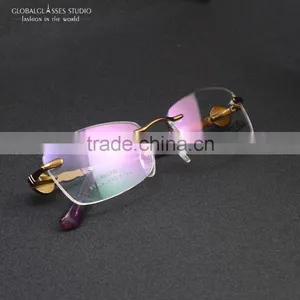 New Super Fancy Fashion Women Famous Brand Design Classic Rimless Eyeglasses Frame Optical Frame Eyewear RM0726 thumbnail-3