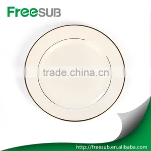 Hot Sell Elegant 10" White Blank Gold Rimmed Round Ceramic Sublimation Coated Plates thumbnail-5