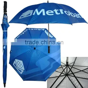 Double Ribs Blue Golf Umbrella thumbnail-1
