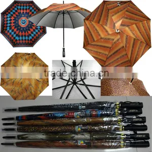 2016 Cheap Silver Printed Golf 16k 24k Wooden Handle Nigeria Wholesale Umbrella thumbnail-5