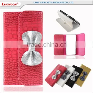 Back Flash Powder Bow-knot Leather Phone Case for Samsung Galaxy S, A 3,4,5,6,7,8 thumbnail-1