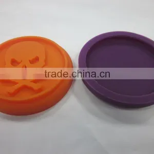 FDA LFGB DGCCRF FOOD GRADE Halloween Gift Silicone SKULL Design Cookie Stamp thumbnail-6