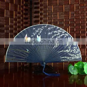 Ladys Silk Dance Fan/cherry Blossom Silk Hand Fan for Event Party Supplies thumbnail-3