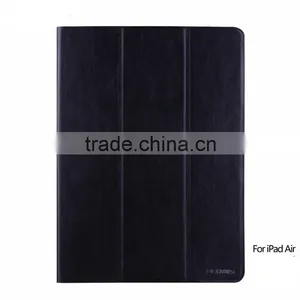 Hot Sale Crazy Horse PU 3 Folds Tablet pc Leather Case for Apple IPad Air thumbnail-1