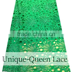2016 New Design Wedding Green Nigeria Guipure Cord African Lace Fabric /green Cord Lace Fabric thumbnail-1