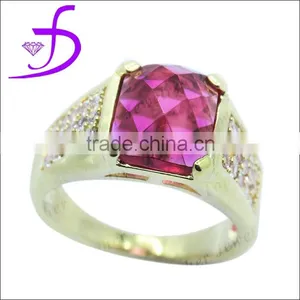 Man Ring Brass Ring Jewelry With Glass Stone Factory Wholesale Low Price thumbnail-1