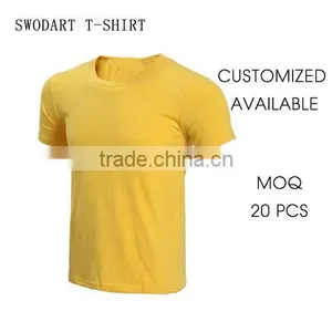 2016 Customized Design Yellow Color Sports Shirt Wholesale T-shirts Low MOQ t Shirts Sports Shirt Fashion Style T-shirt thumbnail-1